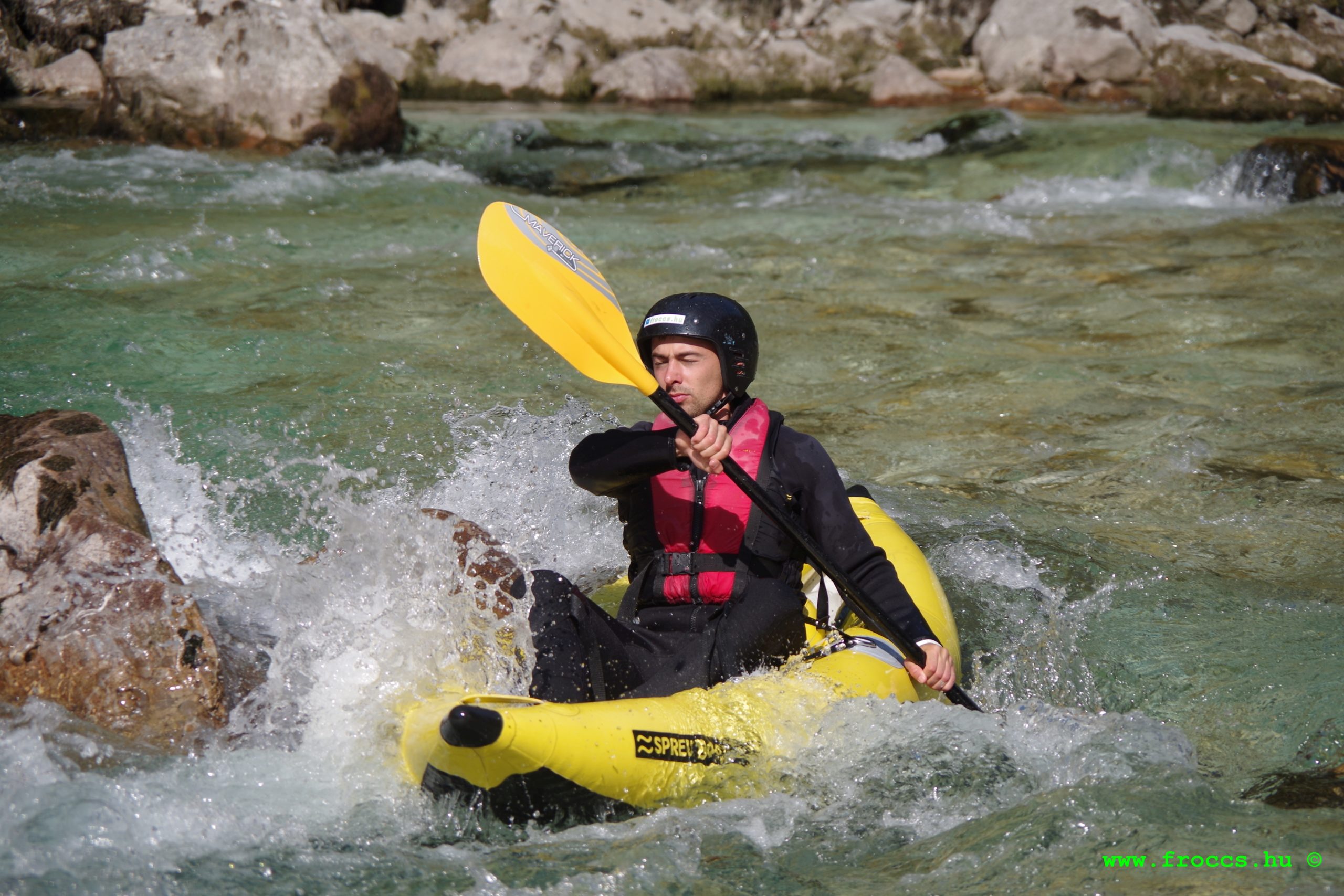 Rafting on the emerald Soca River in Bovec Slovenia